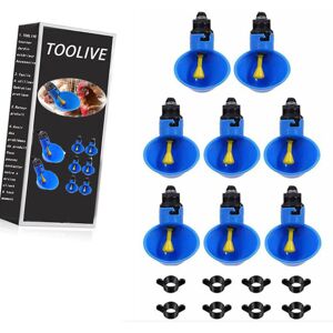 Toolive - 8 Pcs Automatic Poultry Cup Chicken Water Drinker for Chicks Ducks Quail, Birds Water Dispenser (Blue) Toolive - 8 Pcs Automatic Poultry Cup Chicken Water Drinker for Chicks Ducks Quail, Birds Water Dispenser (Blue)