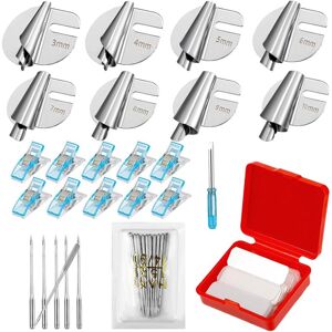 TLILY 8 Pcs Sewing Rolled Hemmer Foot Set 3-10mm Sizes Hem Presser with Clips Needles for Home TLILY 8 Pcs Sewing Rolled Hemmer Foot Set 3-10mm Sizes Hem Presser with Clips Needles for Home
