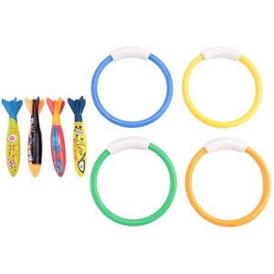 TLILY 8 Pcs Underwater Swimming Pool Diving Rings, Throw Bandits Gift Set. Training Dive Toys For Learning To Swim TLILY 8 Pcs Underwater Swimming Pool Diving Rings, Throw Bandits Gift Set. Training Dive Toys For Learning To Swim