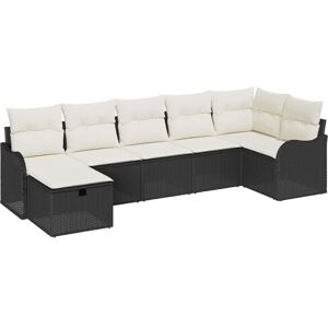 Vidaxl - Garden Sofa Set 7 pcs Black and cream 287.5 x 122.5 x 85 cm Vidaxl - Garden Sofa Set 7 pcs Black and cream 287.5 x 122.5 x 85 cm