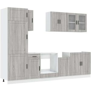 Vidaxl - 8 Piece Kitchen Cabinet Set Kalmar Grey Sonoma Engineered Wood Vidaxl - 8 Piece Kitchen Cabinet Set Kalmar Grey Sonoma Engineered Wood