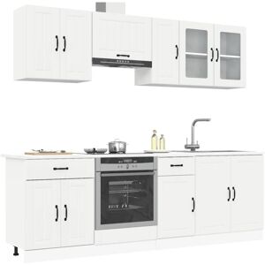 Vidaxl - 8 Piece Kitchen Cabinet Set Kalmar White Engineered Wood Vidaxl - 8 Piece Kitchen Cabinet Set Kalmar White Engineered Wood