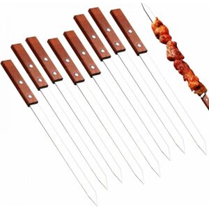 CYSLMUK 8 Pieces Barbecue Skewers, Stainless Steel Skewers, Reusable Barbecue Accessories, Solid Practical Barbecue Utensils, for Camping, Parties, Birthdays CYSLMUK 8 Pieces Barbecue Skewers, Stainless Steel Skewers, Reusable Barbecue Accessories, Solid Practical Barbecue Utensils, for Camping, Parties, Birthdays