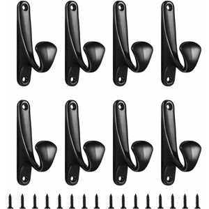 SERBIA 8 Pièces Crochets Muraux Noirs, Crochets à Manteau Noir Mat, Crochets Simples avec Vis, Crochets à Vêtements Robustes, Patères en Alliage d'Aluminium SERBIA 8 Pièces Crochets Muraux Noirs, Crochets à Manteau Noir Mat, Crochets Simples avec Vis, Crochets à Vêtements Robustes, Patères en Alliage d'Aluminium