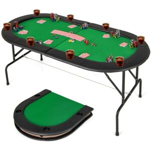 8 Players Poker Table Folding Cardboard Game Table w/8 Cup Holders-Green - Costway 8 Players Poker Table Folding Cardboard Game Table w/8 Cup Holders-Green - Costway
