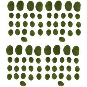 Tlily - 80 Pieces 2 Sizes Green Artificial Moss Rocks Faux Decorative Covered Stones Tlily - 80 Pieces 2 Sizes Green Artificial Moss Rocks Faux Decorative Covered Stones