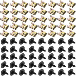 YMYNY 80pcs U-Clips and Screws Set, Universal Metal Nuts and Bolts for Car Fastener Clips, Car Screws and Nuts Set, U-Fender Fastener Nuts, Car Mud Flaps YMYNY 80pcs U-Clips and Screws Set, Universal Metal Nuts and Bolts for Car Fastener Clips, Car Screws and Nuts Set, U-Fender Fastener Nuts, Car Mud Flaps