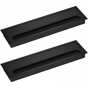 Cyslmuk - 80x 200mm Rectangular Cable Management for Recessed Desks Furniture Cable Organizer 2 x Black Cyslmuk - 80x 200mm Rectangular Cable Management for Recessed Desks Furniture Cable Organizer 2 x Black