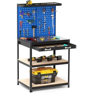 Costway - 81 x 41 cm Workbench 290KG Heavy-Duty Work Table w/2 pcs Pegboard-Navy Costway - 81 x 41 cm Workbench 290KG Heavy-Duty Work Table w/2 pcs Pegboard-Navy