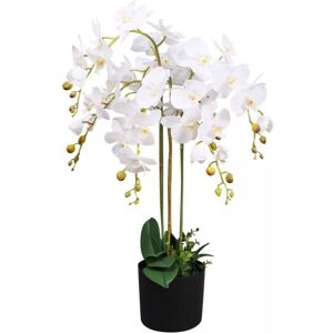 Leaf - 85cm Artificial Deluxe Bush Orchid White Leaf - 85cm Artificial Deluxe Bush Orchid White
