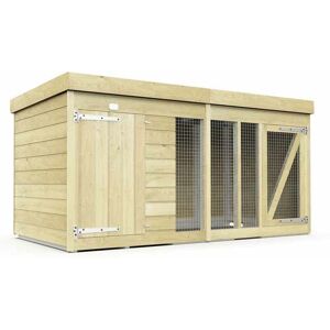 8ft x 4ft Dog Kennel and Run - Wood - L127 x W243 x H127 cm 8ft x 4ft Dog Kennel and Run - Wood - L127 x W243 x H127 cm