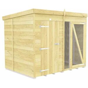 8ft X 6ft Dog Kennel and Run Full Height - Wood - L178 x W243 x H201 cm 8ft X 6ft Dog Kennel and Run Full Height - Wood - L178 x W243 x H201 cm