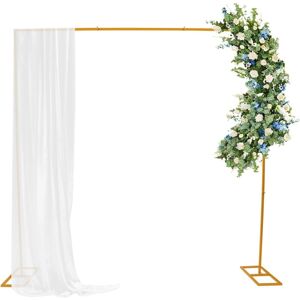CNCEST 8FT x 8FT Wedding Arch Backdrop Stand with Base, Portable Adjustable Pipe and Drape Backdrop Stand Kit, Square Metal Arch Party Frame for Wedding, CNCEST 8FT x 8FT Wedding Arch Backdrop Stand with Base, Portable Adjustable Pipe and Drape Backdrop Stand Kit, Square Metal Arch Party Frame for Wedding,