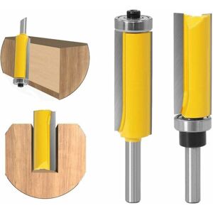 SERBIA 8mm Tige Fraise à Bois Set, 2 Pièces Fraise pour affleurer droite avec roulement, Fraise droite de Copiage serie longue SERBIA 8mm Tige Fraise à Bois Set, 2 Pièces Fraise pour affleurer droite avec roulement, Fraise droite de Copiage serie longue