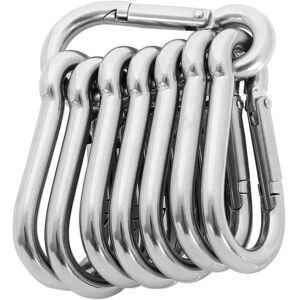 TINOR 8PCS - M8 304 Stainless Steel Carabiner - 80mm Stainless Steel Carabiner with 500kg/1100LB Load Capacity, Hammock Swing Carabiner Hook - 80mm x φ8mm TINOR 8PCS - M8 304 Stainless Steel Carabiner - 80mm Stainless Steel Carabiner with 500kg/1100LB Load Capacity, Hammock Swing Carabiner Hook - 80mm x φ8mm