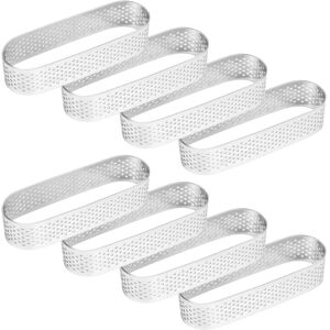 TLILY 8Pcs Oval Tartlet Molds French Dessert Mousse Fruit Pie Tart Ring Quiche Cake Mold, Stainless Steel TLILY 8Pcs Oval Tartlet Molds French Dessert Mousse Fruit Pie Tart Ring Quiche Cake Mold, Stainless Steel