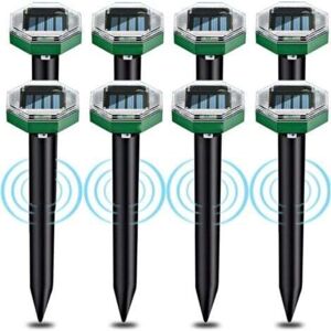 TOOLIVE 8pcs Solar Ultrasonic Mole Repellent, Solar Ultrasonic Mole Repellent with IP65 Waterproof Rating, Can Be Used in Gardens, Yards and Lawns to Repel TOOLIVE 8pcs Solar Ultrasonic Mole Repellent, Solar Ultrasonic Mole Repellent with IP65 Waterproof Rating, Can Be Used in Gardens, Yards and Lawns to Repel