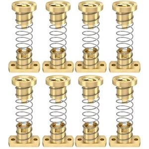 TLILY 8pcs z T8 Anti Backlash Spring Loaded Nut Elimination Brass Nuts for Upgrade 3 3s Pro V2 -10 3D Printer TLILY 8pcs z T8 Anti Backlash Spring Loaded Nut Elimination Brass Nuts for Upgrade 3 3s Pro V2 -10 3D Printer