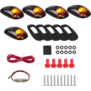 TLILY 9 LED Car Cab Roof Marker Lights For Truck SUV LED DC 12V Black Smoked Lens Amber Lamp Car External Lights TLILY 9 LED Car Cab Roof Marker Lights For Truck SUV LED DC 12V Black Smoked Lens Amber Lamp Car External Lights