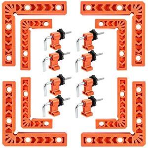 TLILY 90 Degree Clamp, Positioning Squares, Right Angle Clamp with Corner Clamps Woodworking Tool for Pictures Frames TLILY 90 Degree Clamp, Positioning Squares, Right Angle Clamp with Corner Clamps Woodworking Tool for Pictures Frames