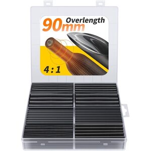 COOCHEER 90mm Extra Long Heat Shrink Tubing Kit: Extra wide heat shrink tubing with high shrink ratio of 4:1, marine grade shrink film, industrial heat shrink COOCHEER 90mm Extra Long Heat Shrink Tubing Kit: Extra wide heat shrink tubing with high shrink ratio of 4:1, marine grade shrink film, industrial heat shrink