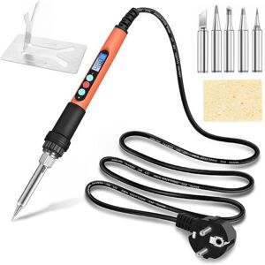 CYSLMUK 90W Digital Display Soldering Iron, Adjustable Temperature 100℃-480℃, with On/Off Switch, Comes with 5 Replacement Tips for Soldering Repairs CYSLMUK 90W Digital Display Soldering Iron, Adjustable Temperature 100℃-480℃, with On/Off Switch, Comes with 5 Replacement Tips for Soldering Repairs
