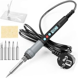 WOIYIC 90W Precision Electric Soldering Kit with ON/OFF Switch Adjustable Temperature 200480 5 Soldering Tip, Solder Wire, Soldering Iron Holder etc WOIYIC 90W Precision Electric Soldering Kit with ON/OFF Switch Adjustable Temperature 200480 5 Soldering Tip, Solder Wire, Soldering Iron Holder etc