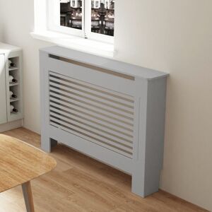 Unho - Extra Tall 92cm Radiator Cover mdf Modern Cabinet Slatted Grill Grey, Large 111 x 19 x 92.2 cm Unho - Extra Tall 92cm Radiator Cover mdf Modern Cabinet Slatted Grill Grey, Large 111 x 19 x 92.2 cm