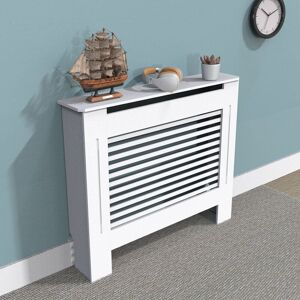 UNHO White MDF Radiator Cover - Horizontal 92x19x111cm - Modern Design UNHO White MDF Radiator Cover - Horizontal 92x19x111cm - Modern Design