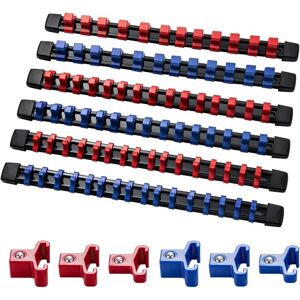 6pcs Socket Organiser Socket Holders 1/4-Inch 3/8-Inch 1/2-Inch Rail Clips Rack 6pcs Socket Organiser Socket Holders 1/4-Inch 3/8-Inch 1/2-Inch Rail Clips Rack