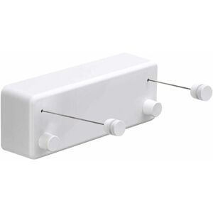 Cyslmuk - ABS+Aluminum Retractable Clothesline, Clothes Dryer with Two Adjustable Stainless Steel Cords, Wall Mounted, White Cyslmuk - ABS+Aluminum Retractable Clothesline, Clothes Dryer with Two Adjustable Stainless Steel Cords, Wall Mounted, White