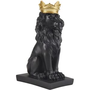 TLILY Abstract Crown Lion Statue Home Office Resin Sculpture Crafts-Black TLILY Abstract Crown Lion Statue Home Office Resin Sculpture Crafts-Black