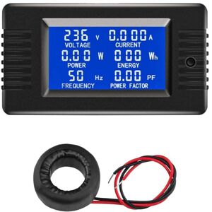 BEIJIYI AC 80-260V 100A Digital LCD Ammeter Voltmeter, 6 in 1 Power Meter Household Electricity Meter Panel, Closed Type CT Power Meter BEIJIYI AC 80-260V 100A Digital LCD Ammeter Voltmeter, 6 in 1 Power Meter Household Electricity Meter Panel, Closed Type CT Power Meter