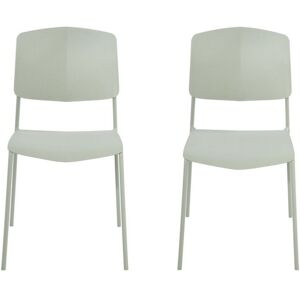 Academy Kitchen Chairs (Set of 2) - Plastic/Metal - L49.5 x W45.5 x H83.5 cm - Light Green - Flat Packed Academy Kitchen Chairs (Set of 2) - Plastic/Metal - L49.5 x W45.5 x H83.5 cm - Light Green - Flat Packed