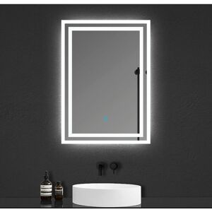 Acezanble - 500X700mm Illuminated Bathroom Mirrors with led Lights, Demister Pad, Touch Switch, 6000K Cool White Light, IP44 Acezanble - 500X700mm Illuminated Bathroom Mirrors with led Lights, Demister Pad, Touch Switch, 6000K Cool White Light, IP44