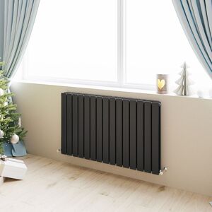 Acezanble - Horizontal Flat Panel Radiator Central Heating Rad 600x1020mm Double Black Acezanble - Horizontal Flat Panel Radiator Central Heating Rad 600x1020mm Double Black
