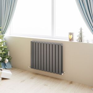 Acezanble - Horizontal Flat Panel Radiator Central Heating Rad 600x748mm Double Anthracite Acezanble - Horizontal Flat Panel Radiator Central Heating Rad 600x748mm Double Anthracite