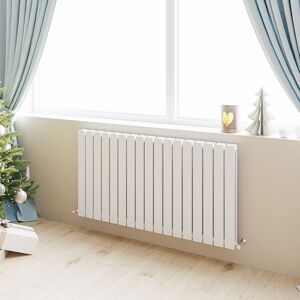 Acezanble - Horizontal Flat Panel Radiator Central Heating Rad 600x1156mm Double White Acezanble - Horizontal Flat Panel Radiator Central Heating Rad 600x1156mm Double White