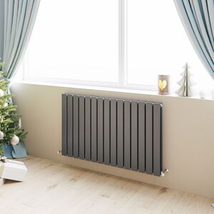 Acezanble - Horizontal Flat Panel Radiator Central Heating Rad 600x1020mm Double Anthracite Acezanble - Horizontal Flat Panel Radiator Central Heating Rad 600x1020mm Double Anthracite
