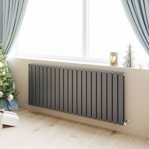 Acezanble - Horizontal Flat Panel Radiator Central Heating Rad 600x1428mm Double Anthracite Acezanble - Horizontal Flat Panel Radiator Central Heating Rad 600x1428mm Double Anthracite