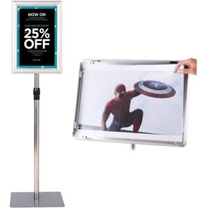 COSTWAY A4 Présentoir Stand Support d’Affiche sur Pied en Acier Inoxydable Hauteur Ajustable 73,5cm-118cm Argenté Publicitaire Stand COSTWAY A4 Présentoir Stand Support d’Affiche sur Pied en Acier Inoxydable Hauteur Ajustable 73,5cm-118cm Argenté Publicitaire Stand