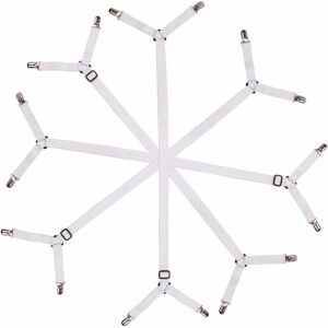 Mumu - Adjustable Triangular Bed Sheet Support Straps for a Smooth Mattress, 4 Pack, White Mumu - Adjustable Triangular Bed Sheet Support Straps for a Smooth Mattress, 4 Pack, White
