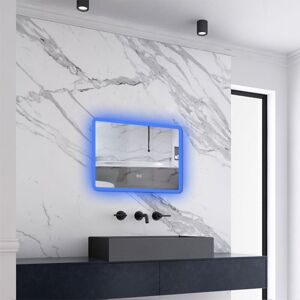 AICA SANITAIRE AICA 500x700mm Bathroom Blue Atmosphere LED Mirror Dual-Color Dimmable Illuminated with Bluetooth,Memory function,Anti-fog,Shaver socket Wall Mounted AICA SANITAIRE AICA 500x700mm Bathroom Blue Atmosphere LED Mirror Dual-Color Dimmable Illuminated with Bluetooth,Memory function,Anti-fog,Shaver socket Wall Mounted