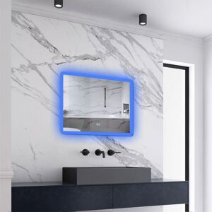 AICA SANITAIRE AICA 600x800mm Bathroom Blue Atmosphere LED Mirror Dual-Color Dimmable Illuminated with Bluetooth,Memory function,Anti-fog,Shaver socket Wall Mounted AICA SANITAIRE AICA 600x800mm Bathroom Blue Atmosphere LED Mirror Dual-Color Dimmable Illuminated with Bluetooth,Memory function,Anti-fog,Shaver socket Wall Mounted