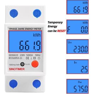 DDS6619-012 ac 220V 80A 2P lcd Digital Display Single Phase Energy Meter Kwh Power Consumption Meter Wattmeter with Backlight - Aiperq DDS6619-012 ac 220V 80A 2P lcd Digital Display Single Phase Energy Meter Kwh Power Consumption Meter Wattmeter with Backlight - Aiperq