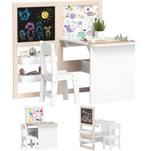 AIYAPLAY 3 in 1 Kids Table and Chair Set with Whiteboard and Blackboard AIYAPLAY 3 in 1 Kids Table and Chair Set with Whiteboard and Blackboard