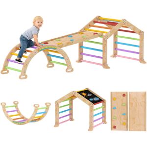 AIYAPLAY 9 in 1 Climbing Frame with Ramp, Slide, Arch, Ladder, Blackboard AIYAPLAY 9 in 1 Climbing Frame with Ramp, Slide, Arch, Ladder, Blackboard
