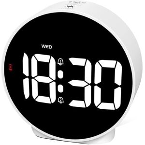 Tlily - Alarm Clock Digital Travel Alarm Clocks Bedside Battery Mains Powered Dual Loud Alarms for Heavy Sleepers Clock-White Tlily - Alarm Clock Digital Travel Alarm Clocks Bedside Battery Mains Powered Dual Loud Alarms for Heavy Sleepers Clock-White