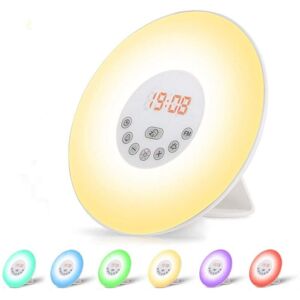 WOIYIC Alarm Clock Radio LED Bedside Lamp Touch Control Sunrise and Sunset Simulation 10 Light Levels Snooze 6 Natural Sounds, 7 Colors Night Light for Baby WOIYIC Alarm Clock Radio LED Bedside Lamp Touch Control Sunrise and Sunset Simulation 10 Light Levels Snooze 6 Natural Sounds, 7 Colors Night Light for Baby