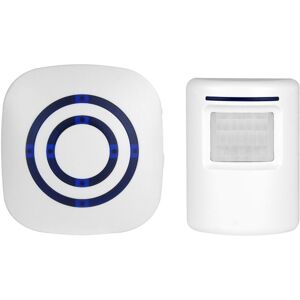 SERBIA Alarme de passage/sonnette de magasin Système sans fil avec détecteur de mouvement/d'accès 38 sonneries Jusqu'à 70 m de portée, blanc SERBIA Alarme de passage/sonnette de magasin Système sans fil avec détecteur de mouvement/d'accès 38 sonneries Jusqu'à 70 m de portée, blanc